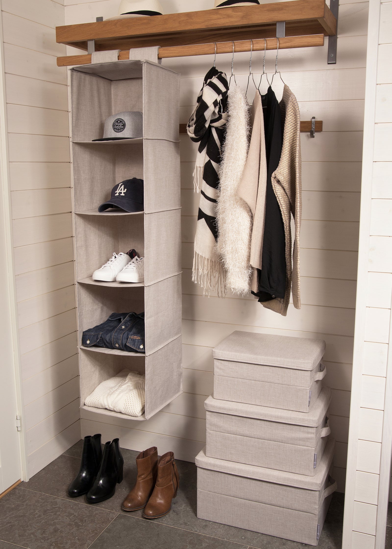 Caja Organizadora Bigso Box Pequeña 26 x 35 cm Beige