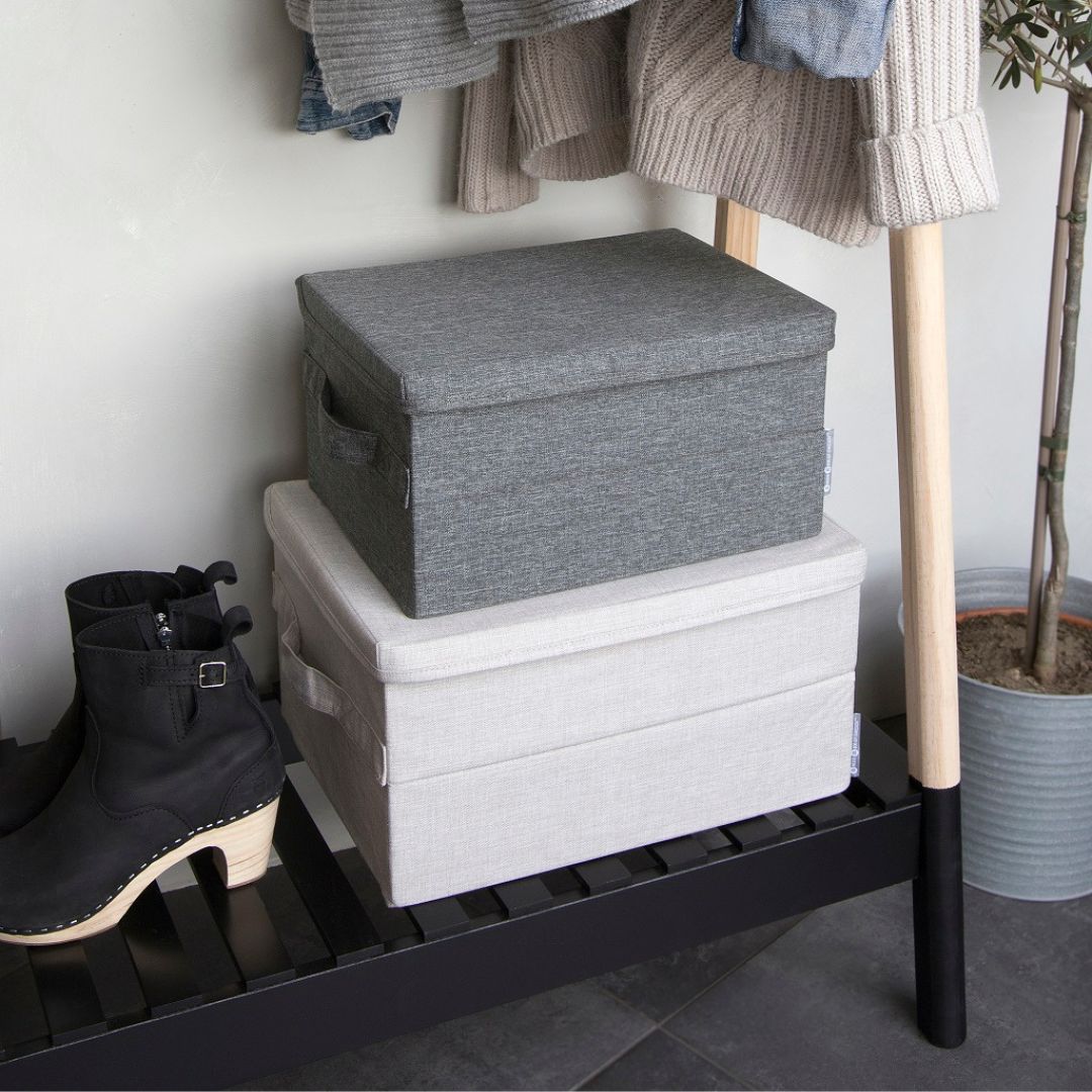 Caja Organizadora Bigso Box Pequeña 26 x 35 cm Gris