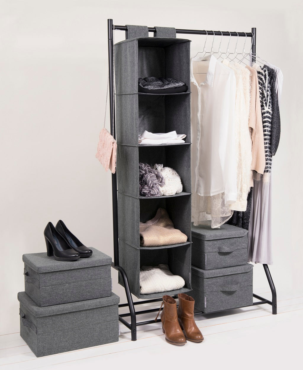 Caja Organizadora Bigso Box Pequeña 26 x 35 cm Gris