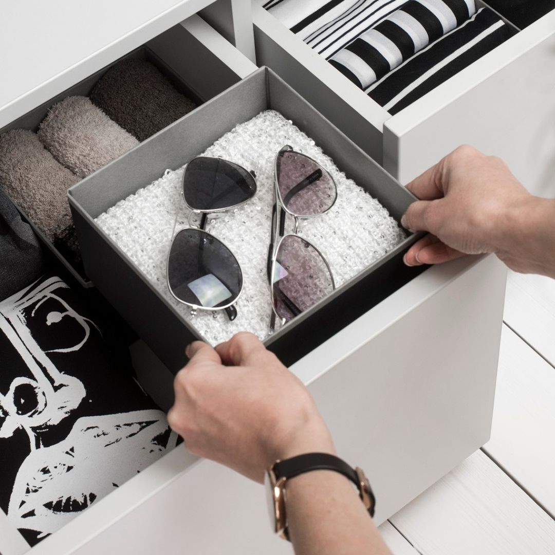 Set de 2 cajas Organizadoras para Cajones Papel Laminado