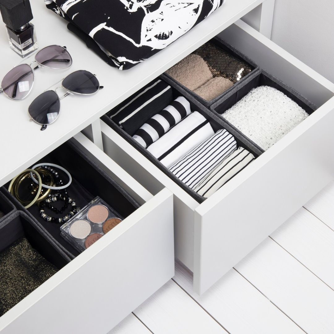 Set de 2 cajas Organizadoras para Cajones Papel Laminado