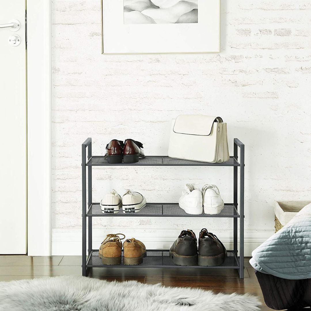Zapatero / Estante de 3 niveles Songmics Negro