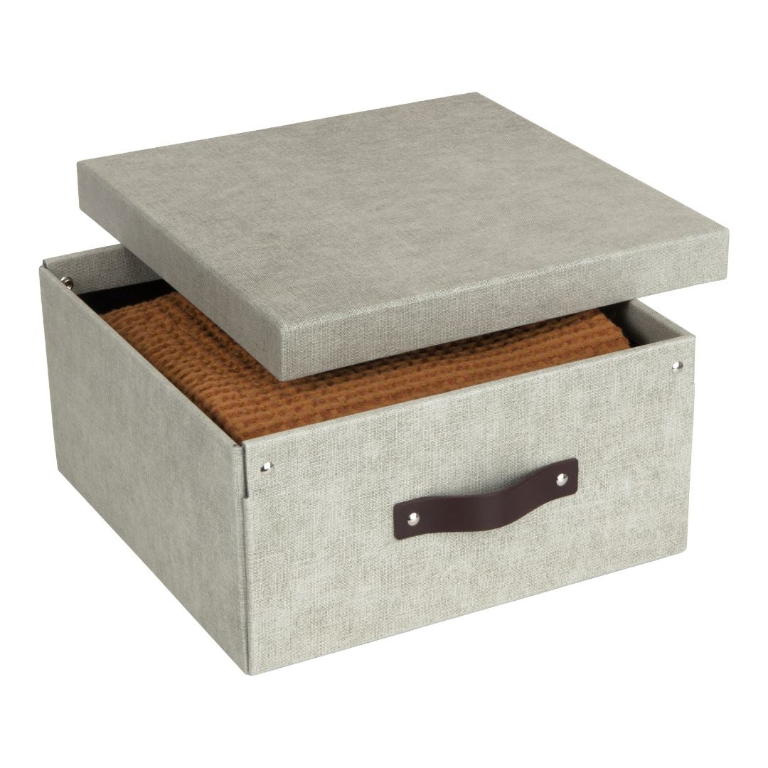 Caja Organizadora Bigso Box Levi 31 x 31 cm Lino