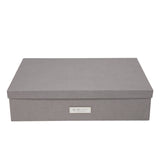 Caja Organizadora Bigso Box 12 Divisiones de Papel Laminado Gris