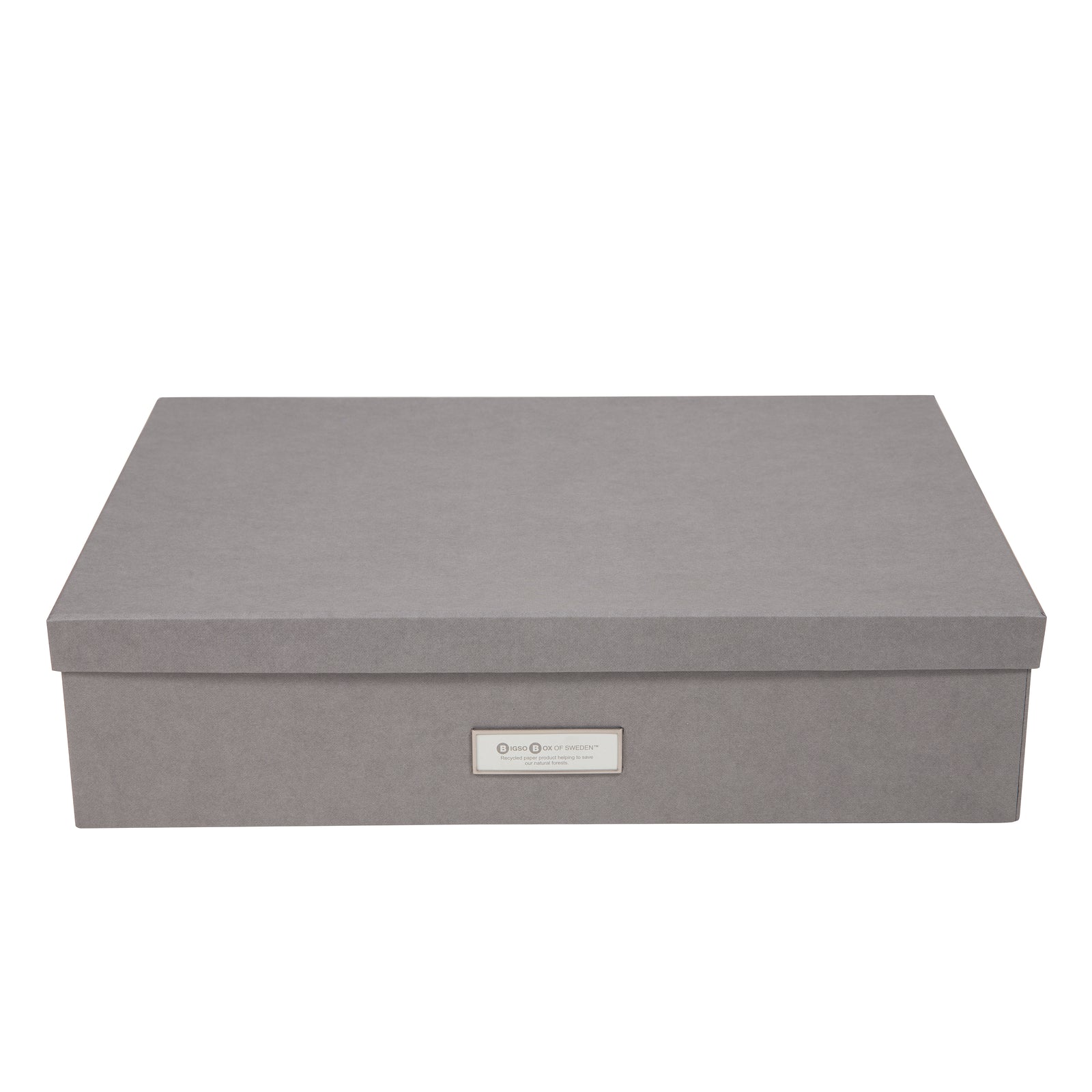 Caja Organizadora Bigso Box 12 Divisiones de Papel Laminado Gris