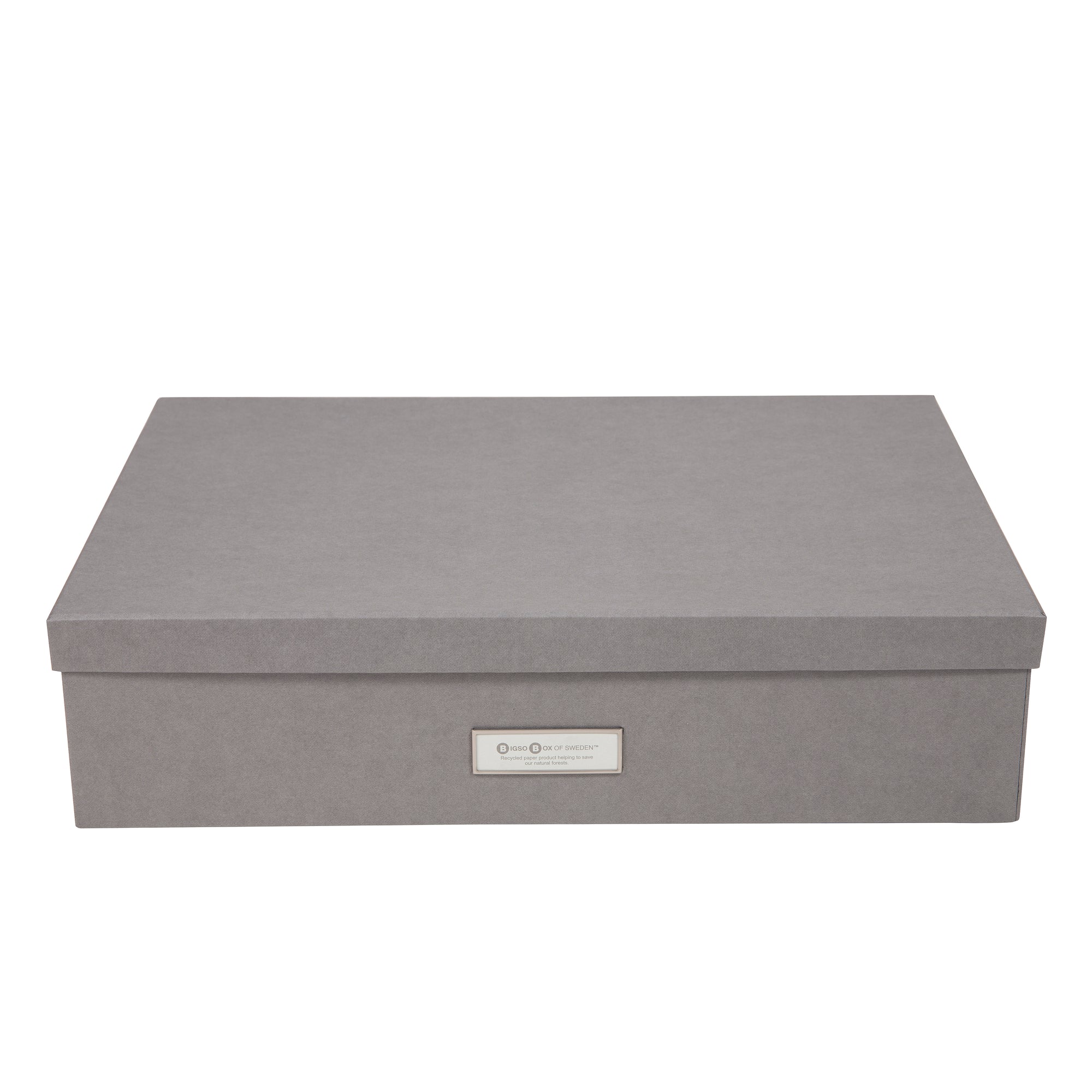 Caja Organizadora Bigso Box 12 Divisiones de Papel Laminado Gris