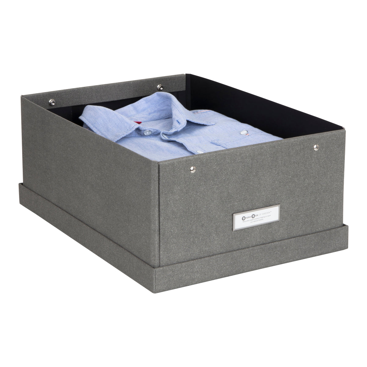 Caja Organizadora Bigso Box Katia Canvas 29 x 39 Gris