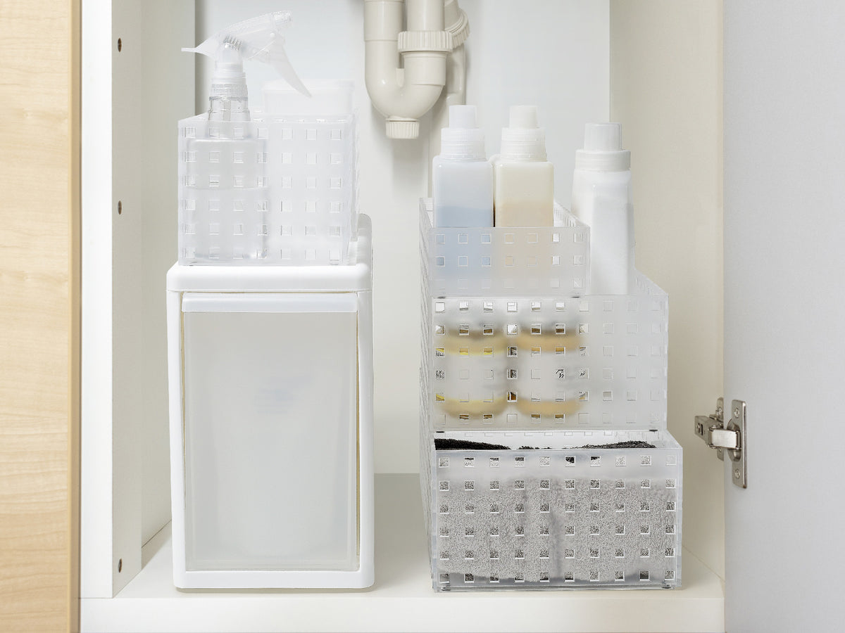 Canasto Organizador con 1 Division. 21 x 14 cm. Transparente