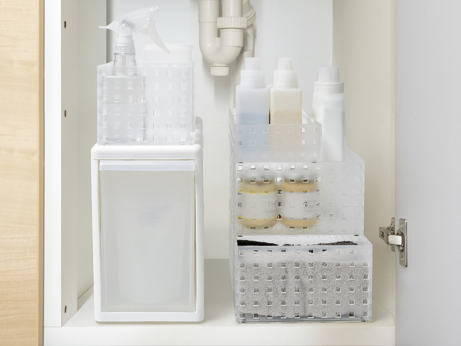 Canasto Organizador con 1 Division. 21 x 14 cm. Transparente