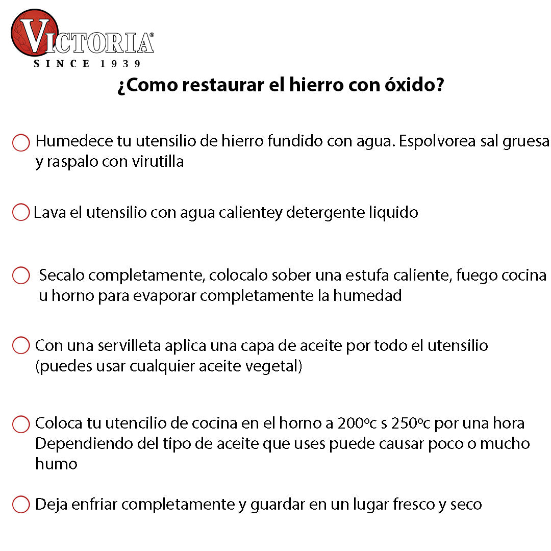 Plancha Hierro Fundido Ovalada Esmaltada 34 x 17 cm