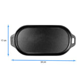 Plancha Hierro Fundido Ovalada Esmaltada 34 x 17 cm