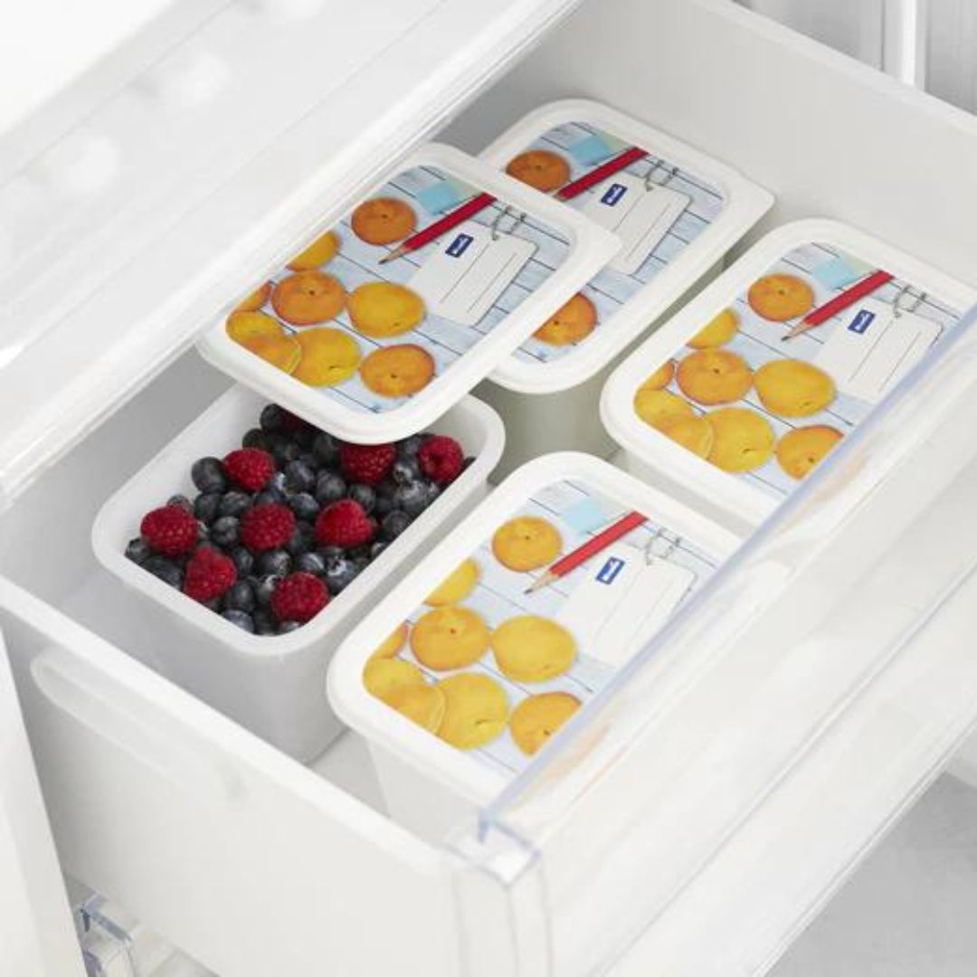 Set de 4 Contenedores Rotho 1000 ml c/u para Congelador