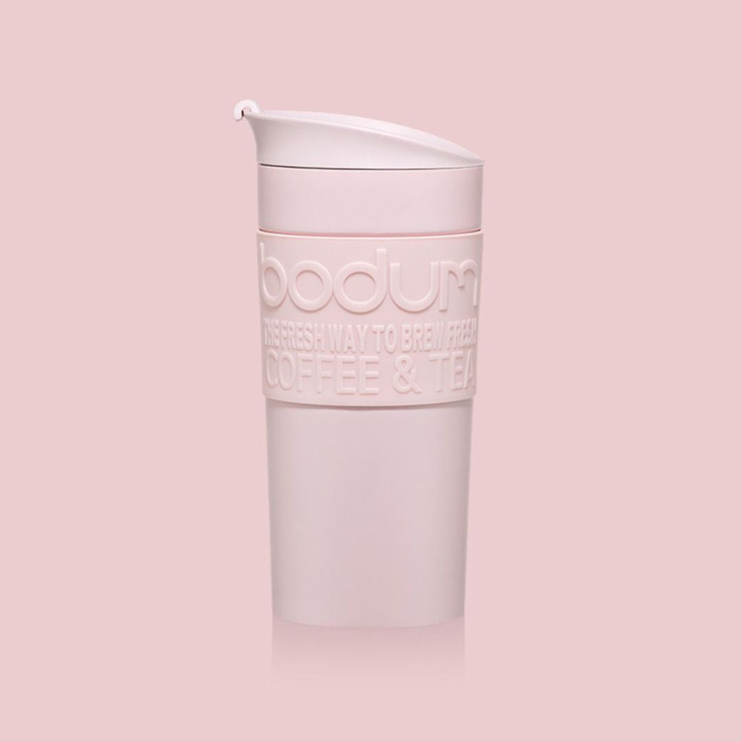 Travel Mug Bodum de Doble pared plástico, 0.35 Lts Rosado