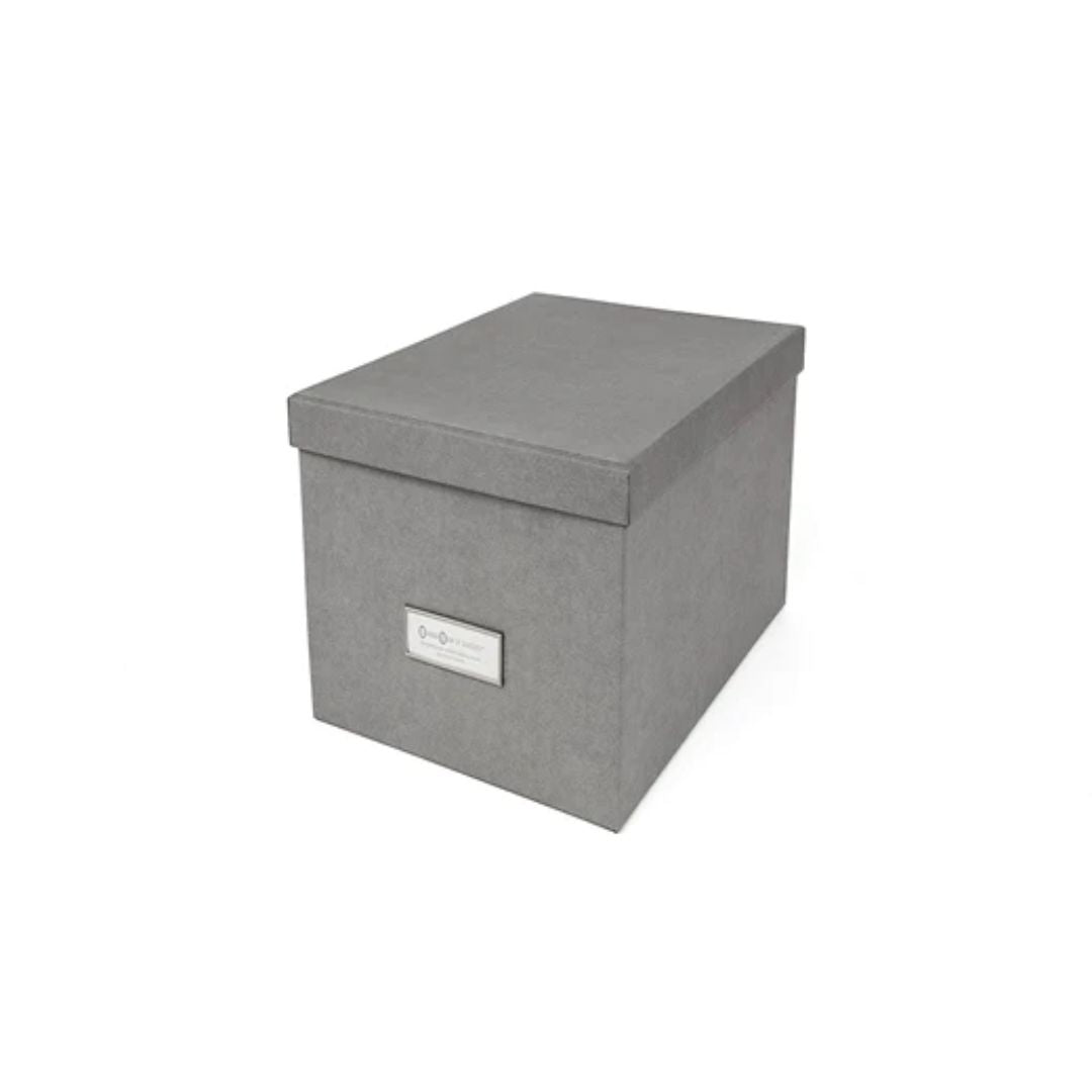 Caja Organizadora Bigso Box 17 x 30 cm Papel Laminado Gris