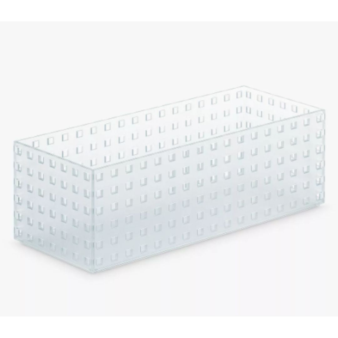 Canasto Organizador para Cajon con 2 Divisores. 35 x 14 cm. Transparente