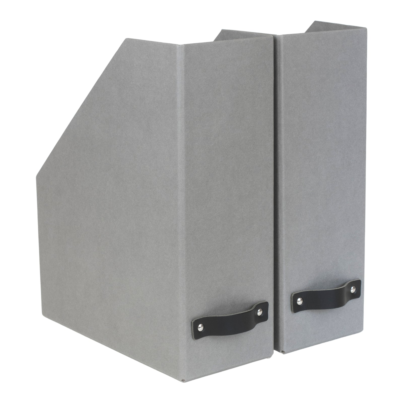 Set de 2 Organizadores para Archivos Bigso Box Gris Laminado